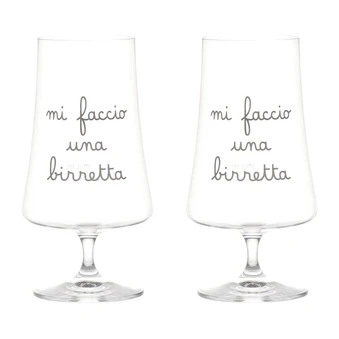 Set 2 calici MI FACCIO UNA BIRRETTA 55cl - Simple Day