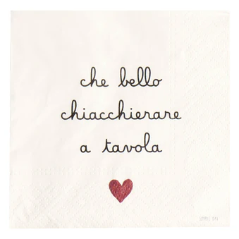 Set 20 Tovaglioli Carta CHE BELLO CHIACCHIERARE A TAVOLA - Simple Day