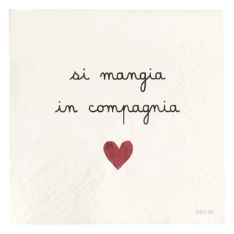 Set 20 Tovaglioli Carta SI MANGIA IN COMPAGNIA - Simple Day