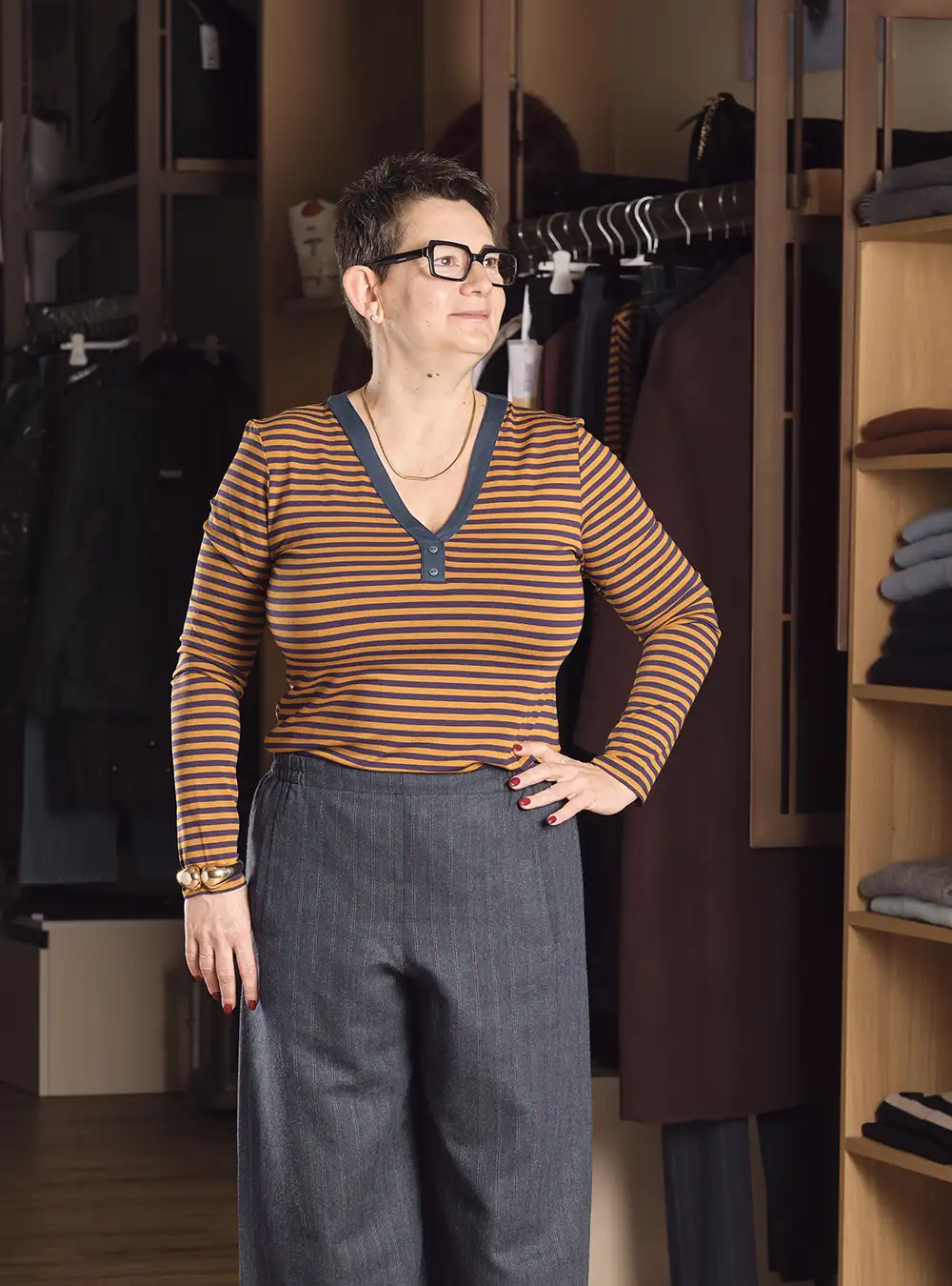 Maglia Scollo V a Righe - Niù