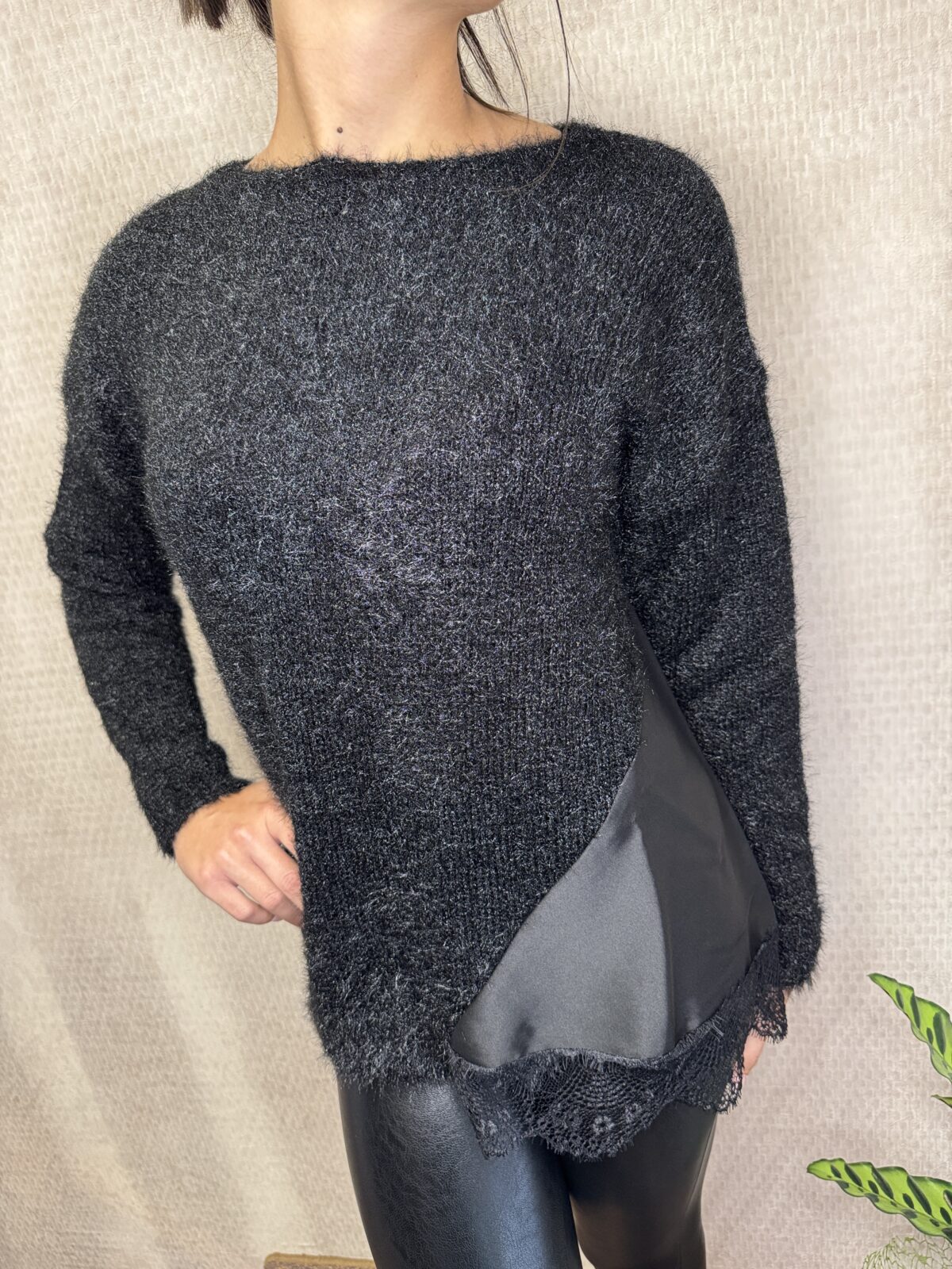 Maglia con Fondo in Pizzo - No-Nà