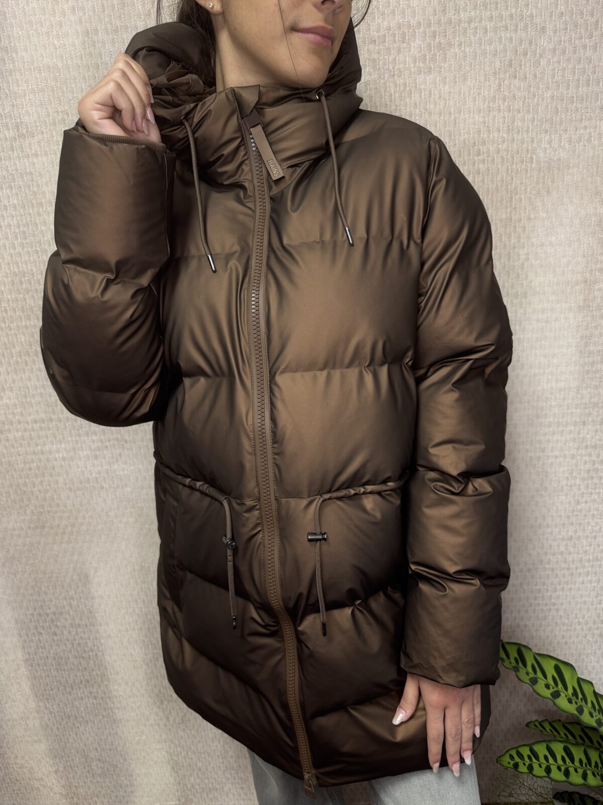 Alta Long Puffer String W Jacket - Rains